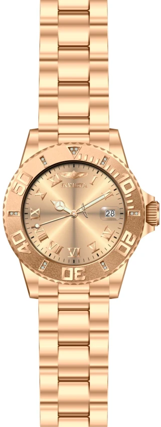 Мужские часы Invicta Pro Diver Crestlink 0.06 Carat Diamond Watch - 40mm, Rose Gold (12821), цвет: Золотой — фото 2
