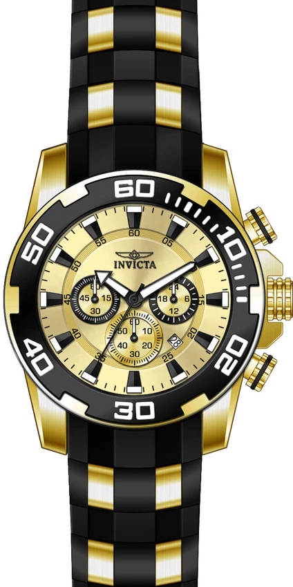 Мужские часы Invicta Pro Diver Scuba Watch - 50mm, Black, Gold (ZG-22346), цвет: Чёрный / Золотой — фото 2