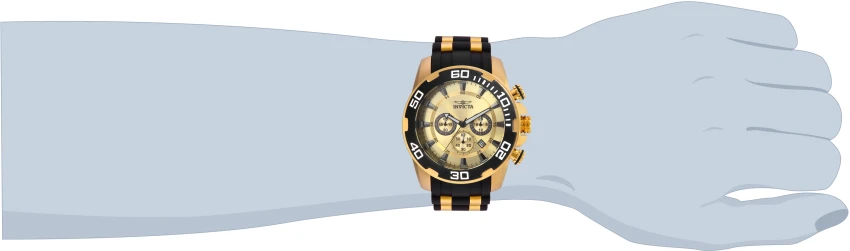 Мужские часы Invicta Pro Diver Scuba Watch - 50mm, Black, Gold (ZG-22346), цвет: Чёрный / Золотой — фото 5