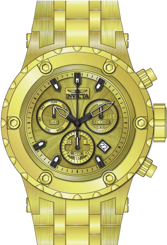 Мужские часы Invicta Subaqua Deltrix Swiss Ronda Z60 Caliber Watch - 52mm, Gold (23920), цвет: Золотой — фото 2