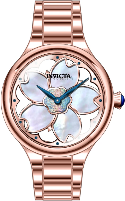 Женские часы Invicta Wildflower Watch w/ Mother of Pearl Dial - 35mm, Rose Gold (32084), цвет: Золотой — фото 2