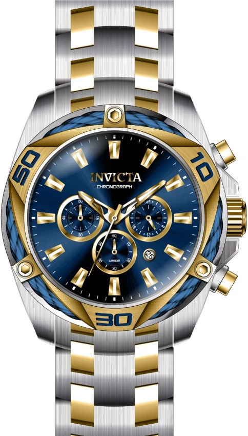Мужские часы Invicta Bolt Tensora Watch - 50mm, Steel, Gold (ZG-34125), цвет: Стальной / Золотой — фото 2