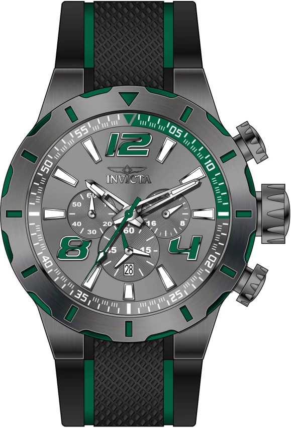 Мужские часы Invicta S1 Rally Overdrive Watch - 52mm. Black, Green (35737), цвет: Чёрный / Зелёный — фото 2
