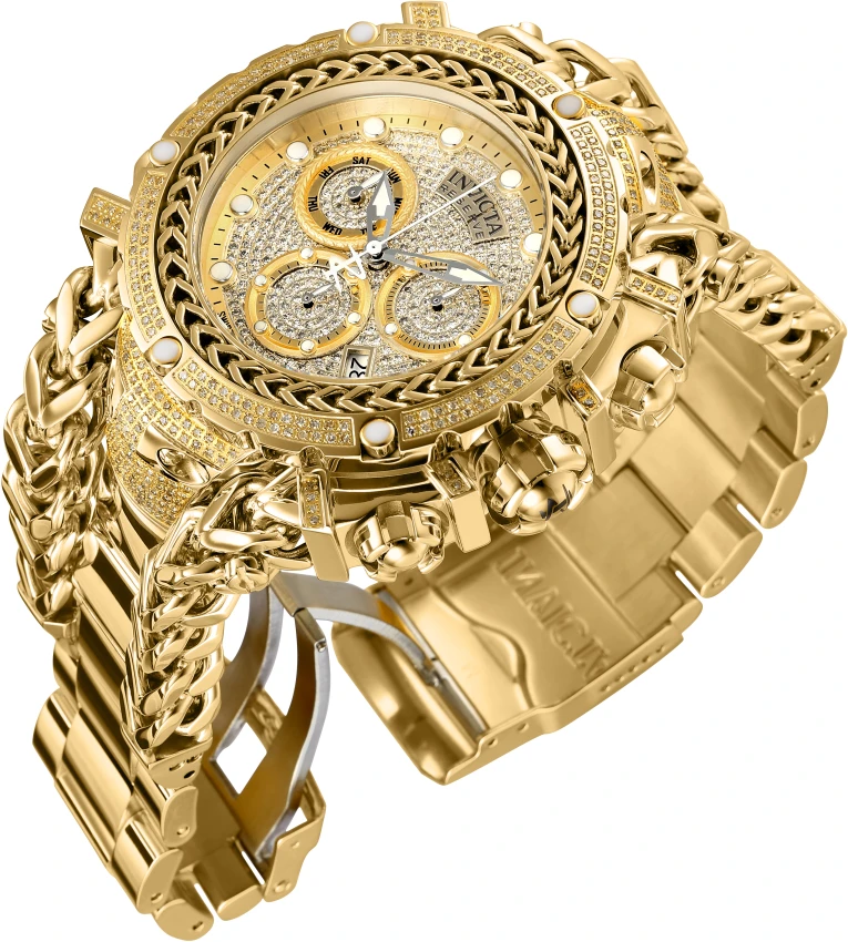 Мужские часы Invicta Reserve Gladiator 2.92 Carat Diamond Swiss Ronda Z60 Caliber - 58.3mm, Gold (37344), цвет: Золотой — фото 4
