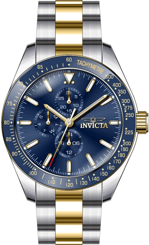 Мужские часы Invicta Aviator Storm - 45mm. Steel, Gold (39076), цвет: Стальной / Золотой — фото 2