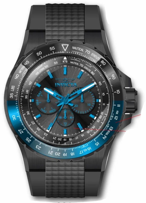 Мужские часы Invicta Aviator Skyshock Watch - 50mm. Black (39278), цвет: Чёрный — фото 2