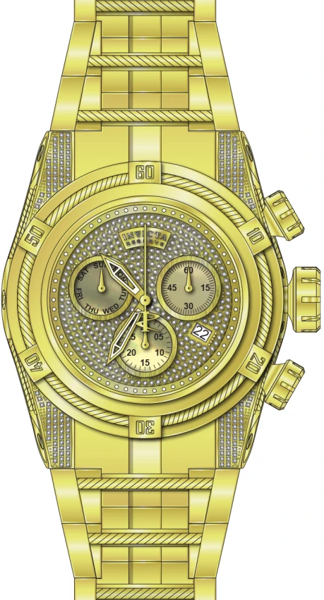 Мужские часы Invicta Reserve Bolt Zeus 1.81 Carat Diamond Swiss Ronda Z60 Caliber Watch w/ Mother of Pearl Dial - 53mm, Gold (39382), цвет: Золотой — фото 3