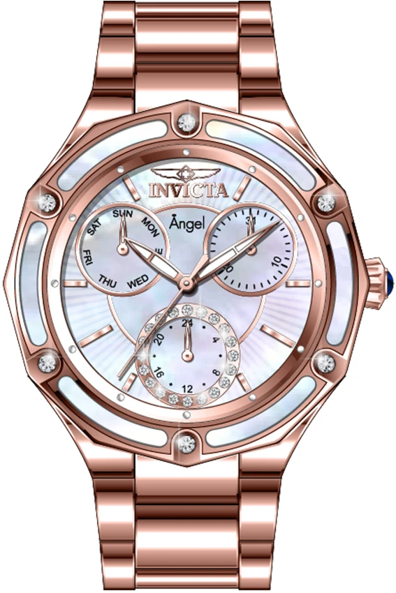 Женские часы Invicta Angel Watch w/ Mother of Pearl Dial - 35mm, Rose Gold (40377), цвет: Золотой — фото 2