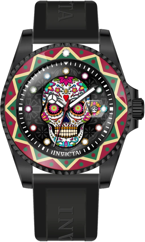 Мужские часы Invicta Pro Diver Dia De Los Muertos Watch - 43mm. Black (43754), цвет: Чёрный — фото 2