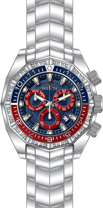 Мужские часы Invicta Akula Tellurion Swiss Ronda Z60 Caliber Watch - 55mm. Steel (44296), цвет: Стальной — фото 3