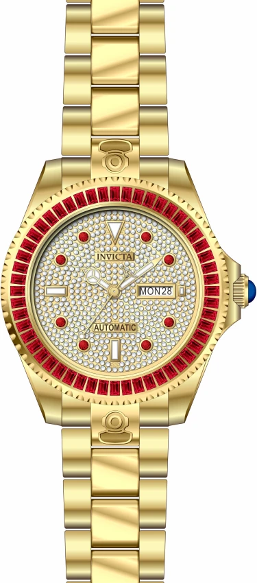 Мужские часы Invicta Grand Diver Paveon Automatic Watch - 47mm. Gold (46637), цвет: Золотой — фото 2