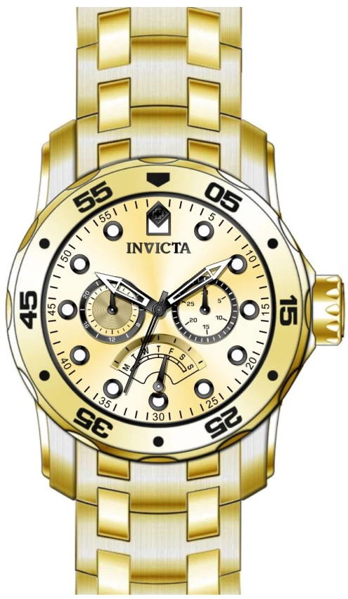 Мужские часы Invicta Pro Diver Watch - 48mm, Gold (46997), цвет: Золотой — фото 2