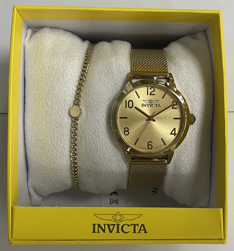 Женские часы Invicta Wildflower Watch - 34mm, Gold With Bracelet Set (47275), цвет: Золотой — фото 4