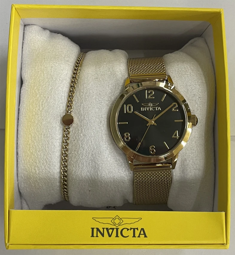 Женские часы Invicta Wildflower Watch - 34mm, Gold With Bracelet Set (47277), цвет: Золотой — фото 4