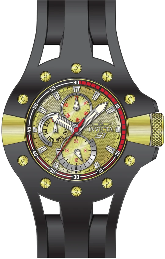 Мужские часы Invicta S1 Rally Splitter - 49mm. Black (48126), цвет: Чёрный — фото 2