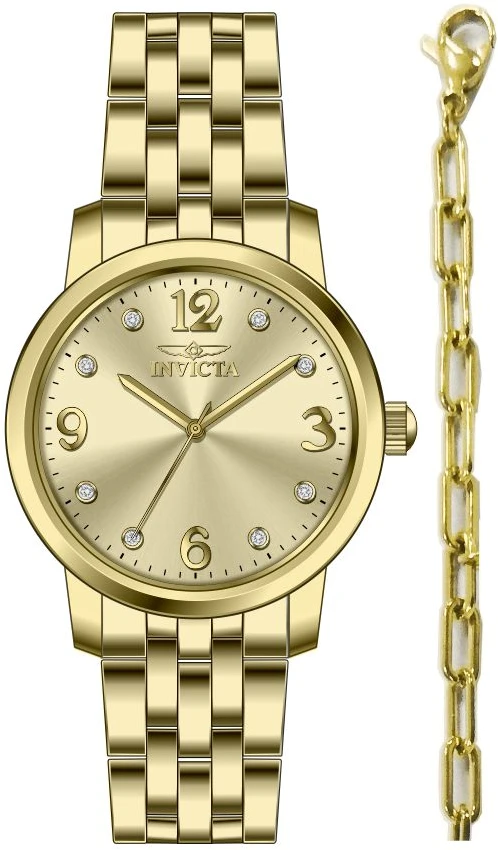 Женские часы Invicta Angel Watch - 32mm, Gold With Bracelet Set (48256), цвет: Золотой — фото 2
