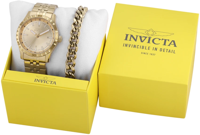 Мужские часы Invicta Specialty Luvenza Watch - 42mm, Gold With Bracelet Set (48283), цвет: Золотой — фото 3