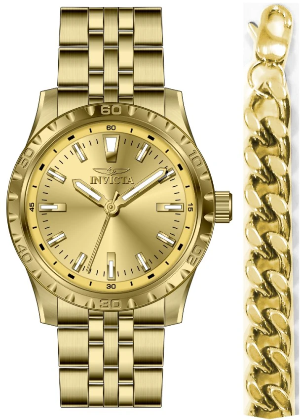 Мужские часы Invicta Specialty Luvenza Watch - 42mm, Gold With Bracelet Set (48283), цвет: Золотой — фото 2