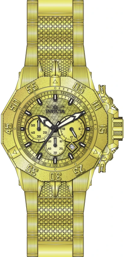 Мужские часы Invicta Subaqua Poseidon - 53.8mm, Gold (48358), цвет: Золотой — фото 3