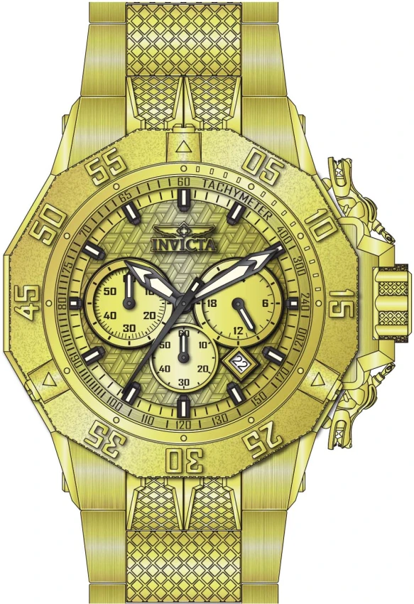 Мужские часы Invicta Subaqua Poseidon - 53.8mm, Gold (48358), цвет: Золотой — фото 2