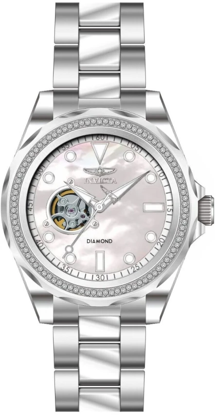 Мужские часы Invicta Elite Diamond 0.44 Carat Diamond Automatic Watch w/ Mother of Pearl Dial - 47mm, Steel (48767), цвет: Стальной — фото 2
