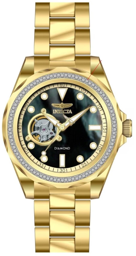 Мужские часы Invicta Elite Diamond 0.44 Carat Diamond Automatic Watch w/ Mother of Pearl Dial - 47mm, Gold (48771), цвет: Золотой — фото 2