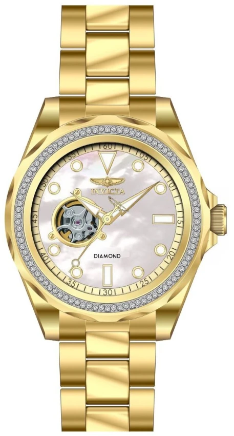 Мужские часы Invicta Elite Diamond 0.44 Carat Diamond Automatic Watch w/ Mother of Pearl Dial - 47mm, Gold (48774), цвет: Золотой — фото 2