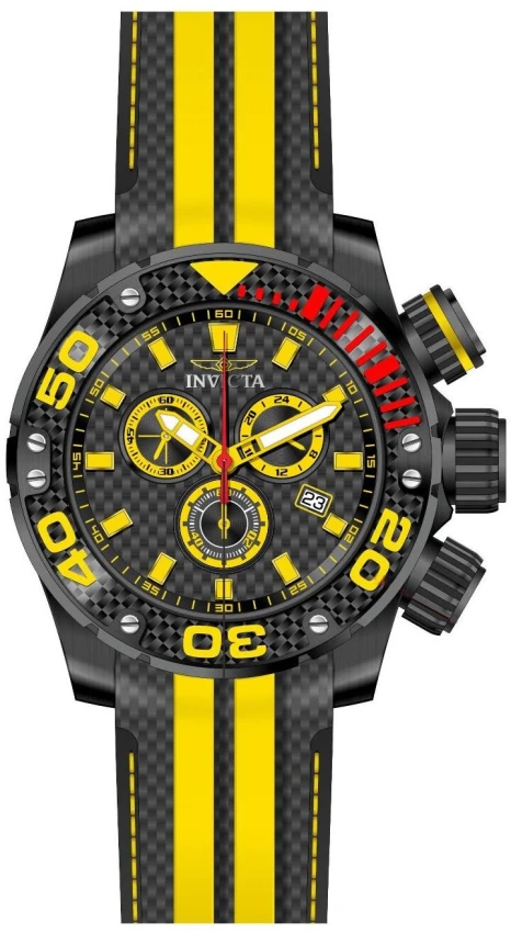 Мужские часы Invicta Sea Hunter Harpoon Strike - 52mm. Yellow. Black (48990), цвет: Чёрный — фото 2