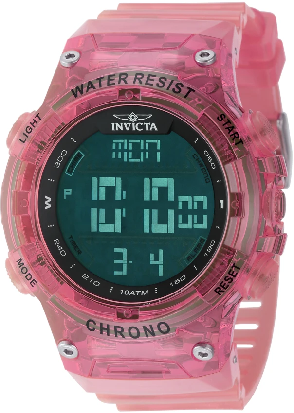 Мужские часы Invicta Racing Burnout Digital Watch - 52mm. Transparent, Pink (49047), цвет: Прозрачный / Розовый — фото 3