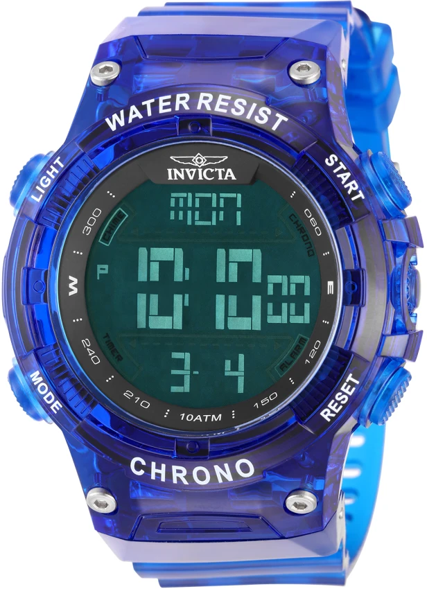 Мужские часы Invicta Racing Burnout Digital Watch - 52mm. Transparent, Blue (49048), цвет: Прозрачный / Синий — фото 3