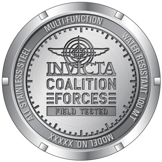 Мужские часы Invicta Coalition Forces Spline Command Watch - 50mm. Black (49202), цвет: Чёрный — фото 4