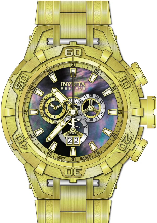 Мужские часы Invicta Reserve Specialty Subaqua Swiss Ronda 5050.C Caliber Watch w/ Mother of Pearl Dial - 54mm. Gold. Steel (49348), цвет: Стальной — фото 2