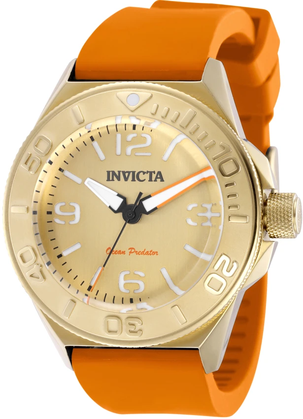 Мужские часы Invicta Ocean Predator Watch - 43mm, Green, Orange, White, Blue, Black with Interchangeable Strap (49473), цвет: Зелёный / Оранжевый — фото 3