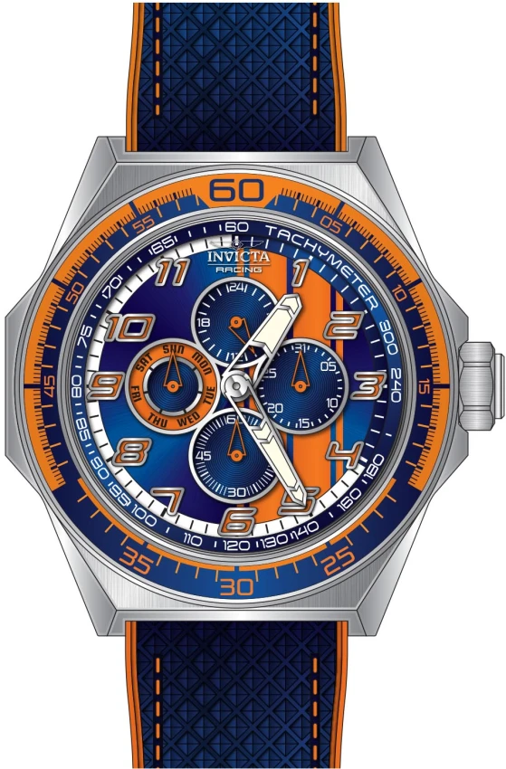 Мужские часы Invicta Racing Stryketach Watch - 50mm, Orange, Blue (50045), цвет: Оранжевый / Синий — фото 2