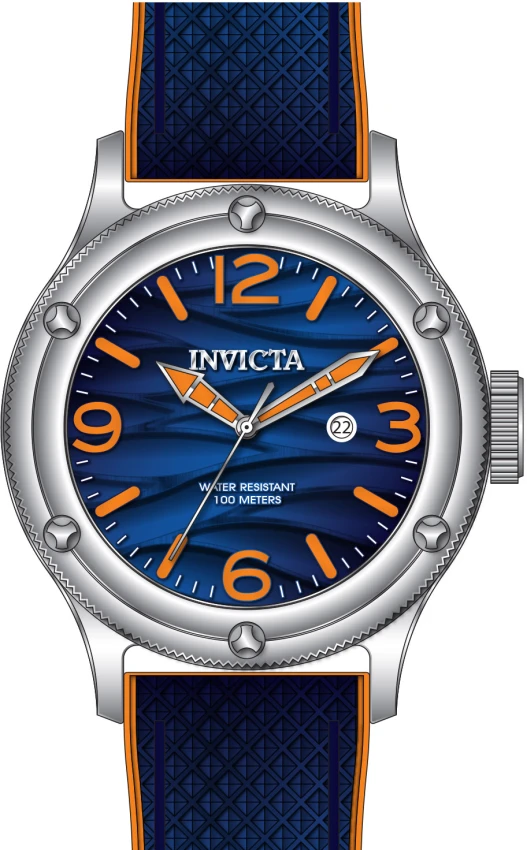 Мужские часы Invicta Pro Diver Oceanic Motion - 48mm. Orange. Blue (50306), цвет: Синий — фото 2