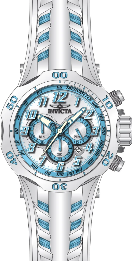 Мужские часы Invicta Venom Hydra Watch - 52mm. Light Blue. White (50511), цвет: Светлый белый — фото 2