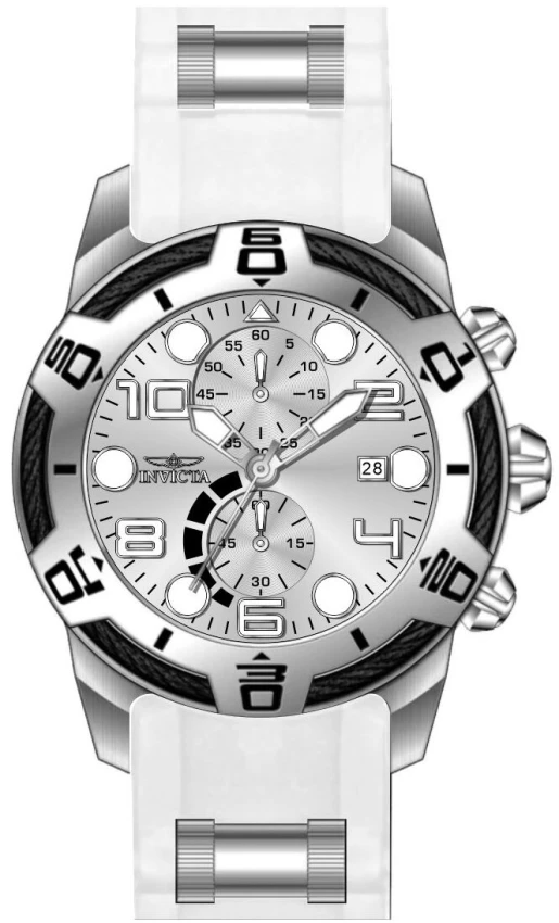 Мужские часы Invicta Bolt Nexus X Watch - 50mm. White. Steel (50582), цвет: Стальной — фото 2