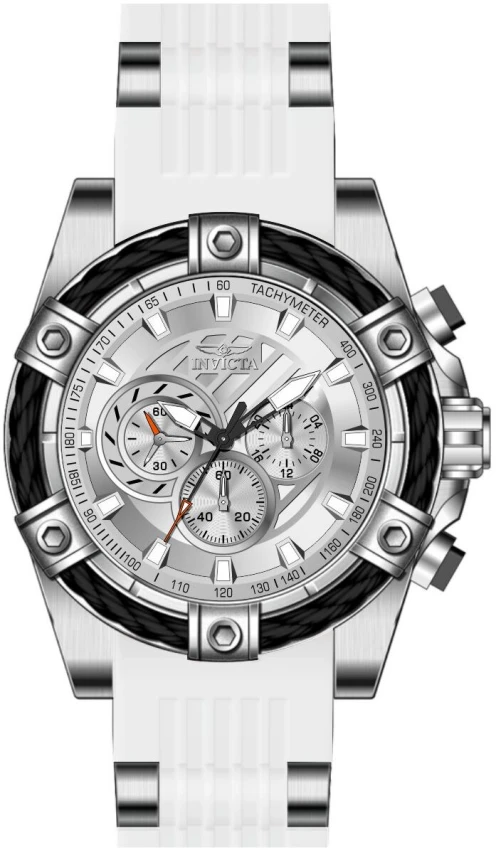 Мужские часы Invicta Bolt Girdex - 52mm. White, Steel (50601), цвет: Белый / Стальной — фото 2