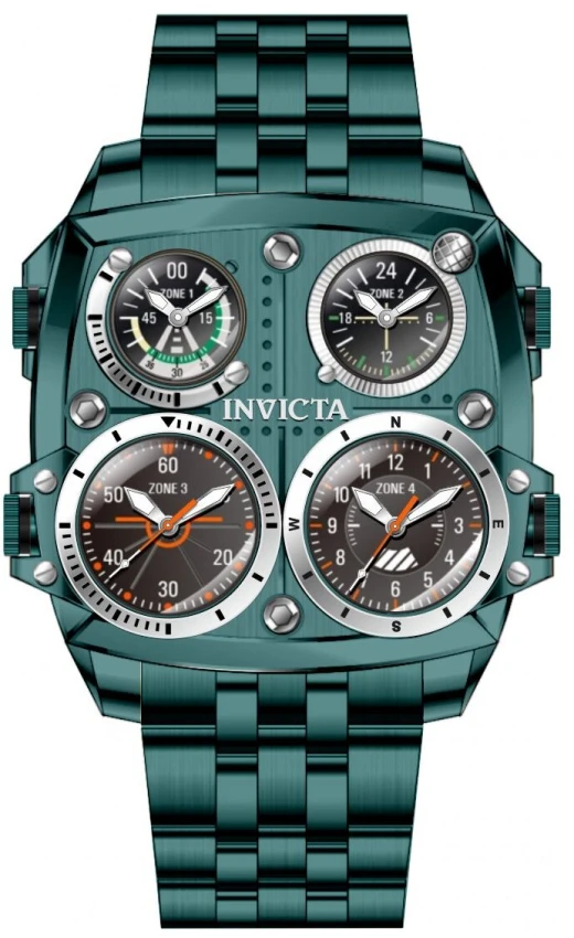 Мужские часы Invicta Aviator Zulu Time - 50mm. Green (50657), цвет: Зелёный — фото 2