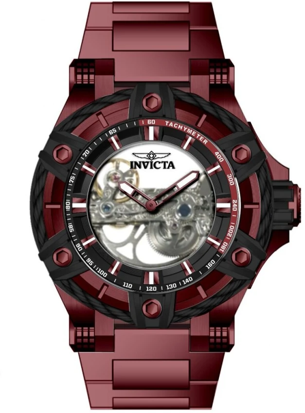 Мужские часы Invicta Bolt Phantom Automatic Watch - 52mm, Burgundy (50783), цвет: Бордовый — фото 2