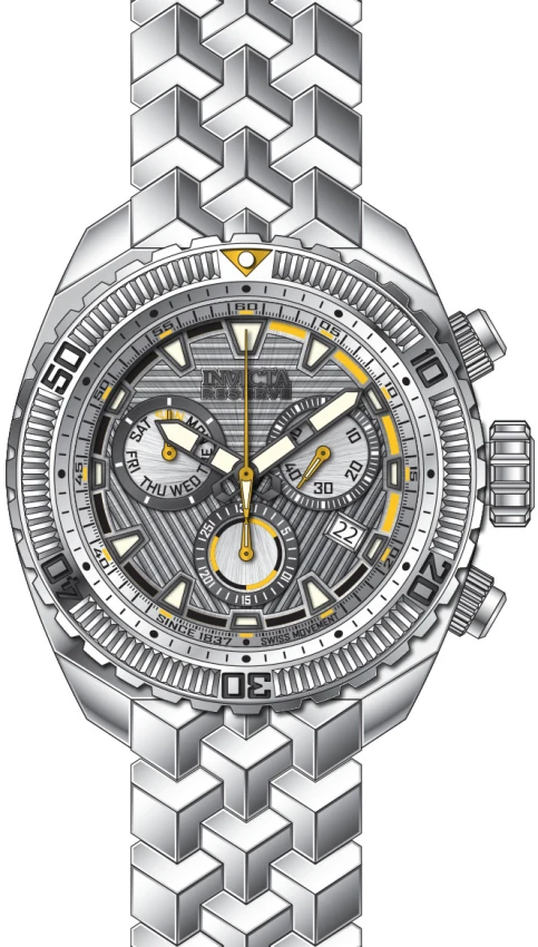 Мужские часы Invicta Reserve Swiss Ronda Z60 Caliber Watch - 50mm, Steel (50835), цвет: Стальной — фото 2