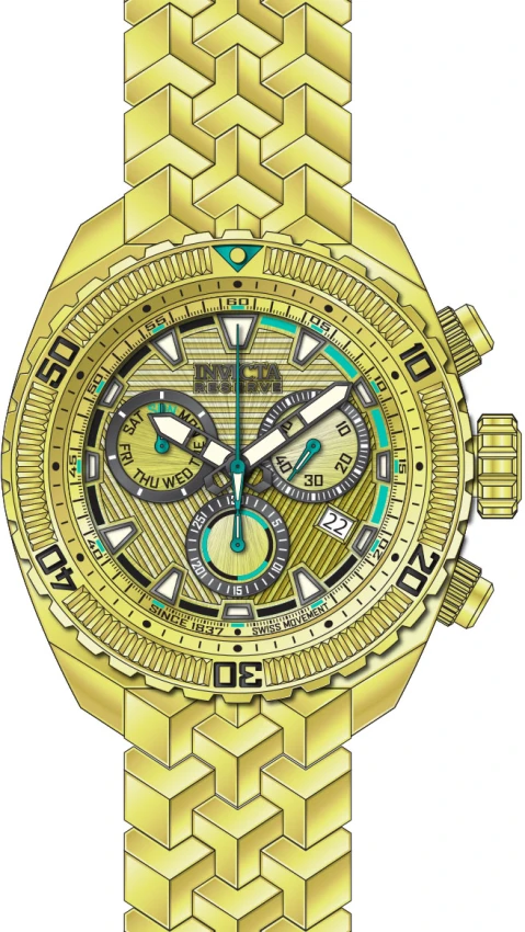 Мужские часы Invicta Reserve Swiss Ronda Z60 Caliber Watch - 50mm, Gold (50837), цвет: Золотой — фото 2