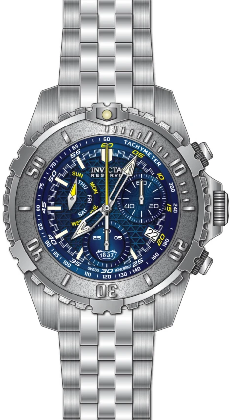 Мужские часы Invicta Reserve Goldrift Swiss Ronda Z60 Caliber Watch - 47mm, Steel (50992), цвет: Стальной — фото 2