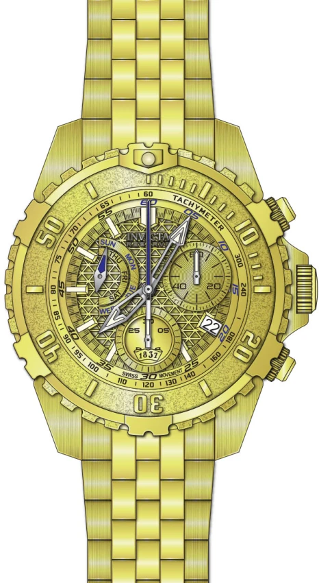 Мужские часы Invicta Reserve Swiss Ronda Z60 Caliber Watch - 47mm, Gold (50993), цвет: Золотой — фото 2
