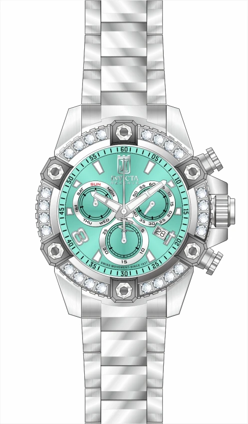 Мужские часы Invicta JT 2.4 CT Certified LG Diamond Swiss Ronda Z60 Caliber - 50mm, Steel (51289), цвет: Стальной — фото 2