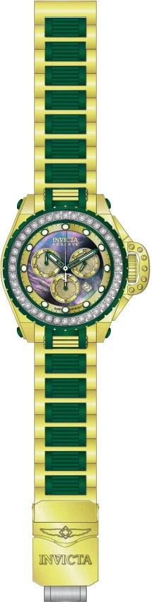 Мужские часы Invicta Flying Fox Reserve 4 CT Certified LG Diamonds Swiss Ronda Z60 Caliber Watch w/ Mother of Pearl Dial - 52.5mm, Green, Gold (51515), цвет: Зелёный / Золотой — фото 2