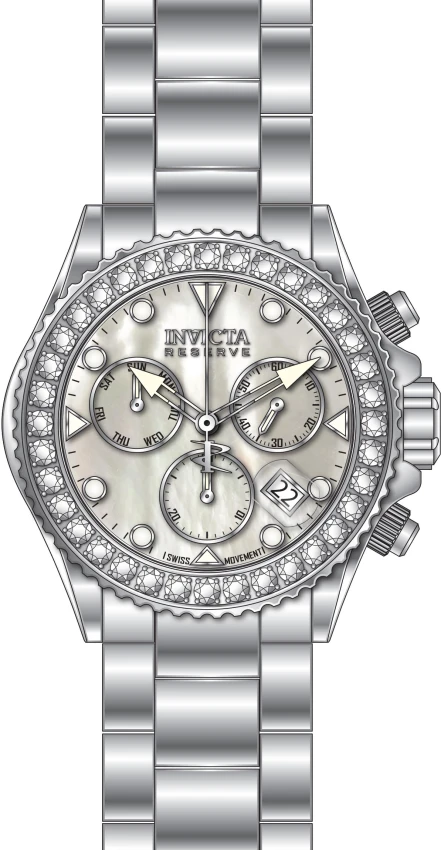 Мужские часы Invicta Reserve Grand Diver Swiss Ronda Z60 Caliber Watch w/ Mother of Pearl Dial - 48mm, Steel (51625), цвет: Стальной — фото 2
