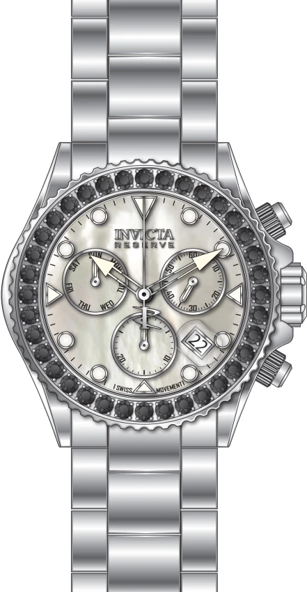 Мужские часы Invicta Reserve Grand Diver 0.15 Carat Diamond Swiss Ronda Z60 Caliber Watch w/ Mother of Pearl Dial - 48mm, Steel (51627), цвет: Стальной — фото 2