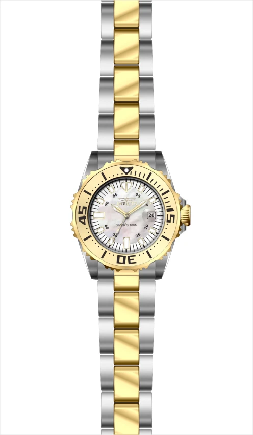 Женские часы Invicta Pro Diver Swiss Ronda 585 Caliber Watch w/ Mother of Pearl Dial - 30mm, Gold (ZG-6895), цвет: Золотой — фото 2