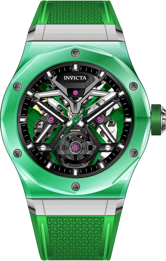 Мужские часы Invicta Celestial Orbitha Automatic Watch w/ Skeleton Dial - 45mm, Green (69546), цвет: Зелёный — фото 2